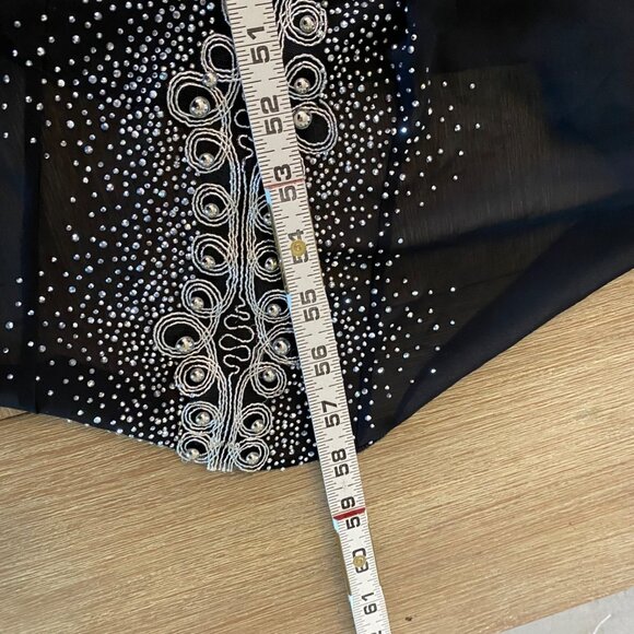Le Mirage Kaftan Dress Cover Up Semi Sheer Embellished Black Sz 48/XXL Resort - Picture 14 of 14